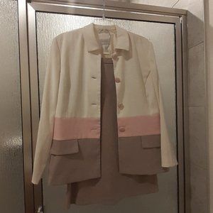 Koret Pink-Cream-Brown Skirt Suit